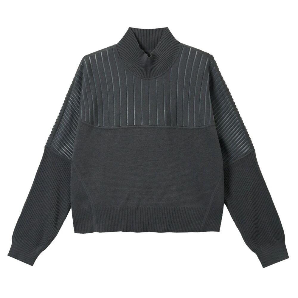 BNWT Nike Every Stitch Considered SS25 Mock Neck Knit Sweater Gray